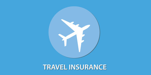 travel insurance blue icon aeroplane