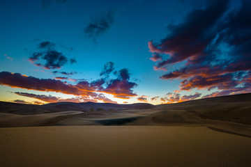 Great Sand Dunes after sunset Colorado