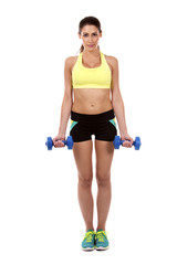 Fototapeta na wymiar fitness woman on white background