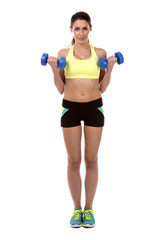 Fototapeta na wymiar fitness woman on white background