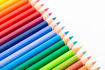 Colourful pencil isolated on white