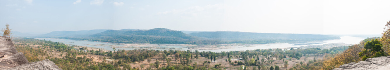 Fototapeta na wymiar Panorama of Pha Taem National Park, Ubon Ratchathani province ,