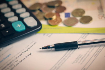 Close up of statement paper