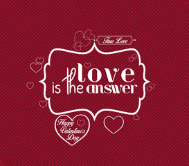 Happy Valentine's Day Hand Lettering - Typographical Background