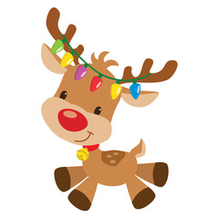 Fototapeta premium Christmas reindeer vector illustration 
