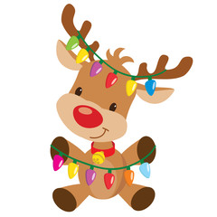 Christmas reindeer vector illustration 
