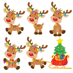 Obraz na płótnie Canvas Christmas reindeer vector illustration 