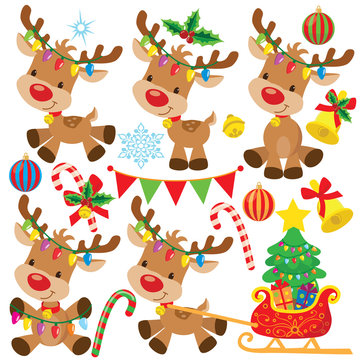 Christmas reindeer vector illustration 
