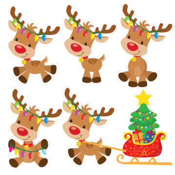 Christmas reindeer vector illustration 
