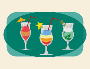 Cocktail icons design 