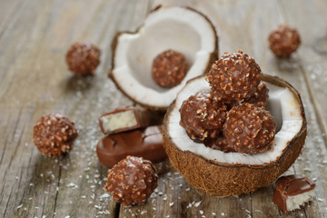 Chocolate praline and coconut