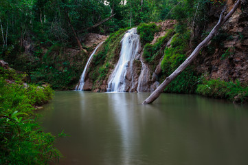 Kor luang Waterfull in Mae Ping National Park,Li,Lamphun,Thailand.
