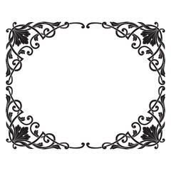 Vintage baroque frame engraving scroll ornament