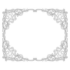 Vintage baroque frame engraving scroll ornament