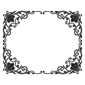 Vintage baroque frame engraving scroll ornament