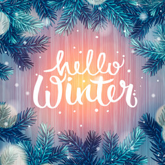 Hello Winter, holiday background, Christmas