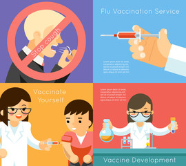 Medical flu vaccination vector concept background