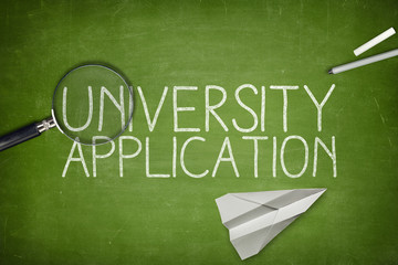 University application concept on blackboard