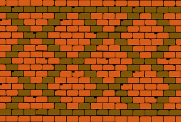 Old Brick Wall Rhombus Pattern