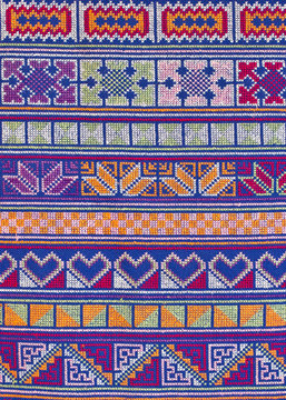 Thai Hill Tribe Mountaineer Pattern Fabric.