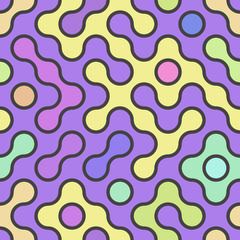 Seamless vector background with circles and rounded lines. Can be used for graphic or web design.