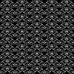 Fototapeta na wymiar Seamless black and white vector background with curls