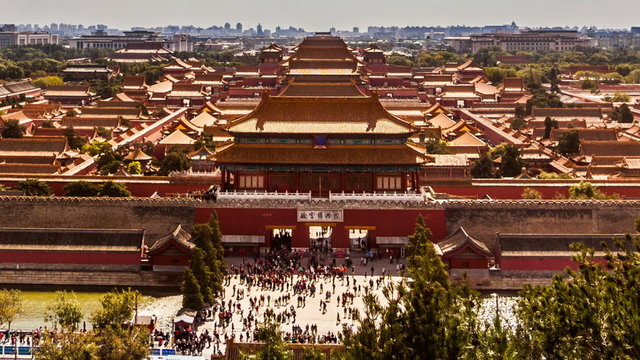 Different view to the back entrance of the Palace Museum, Beijing, China