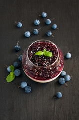 Panna cotta with blackthorn
