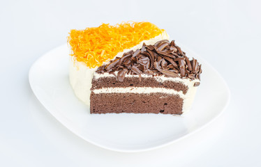 Dessert - Sweet Chocolate Cake with Thai Dessert foi thong Cake