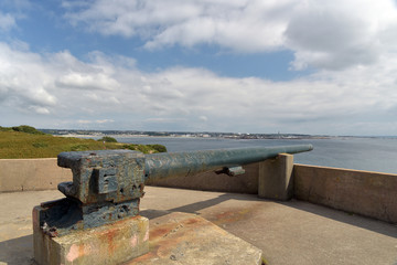 Cannon above  Saint Brelades Bay, Jersey