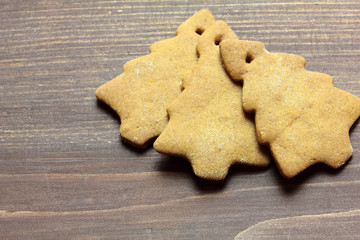 gingerbread on a wooden background