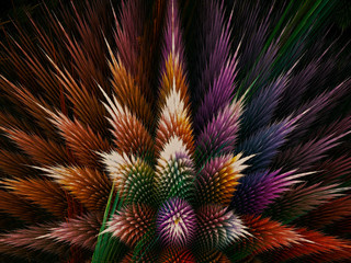 Fototapeta premium Abstract digitally generated image colored cones