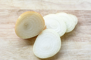 onions on a wooden floor
