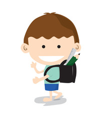 Little Boy Go To School.