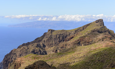 Fototapeta na wymiar Blick vom Teno Gebirge auf Gomera