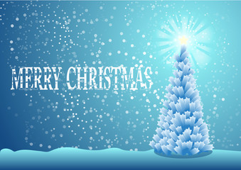 Christmas background with Christmas tree, vector illustration.