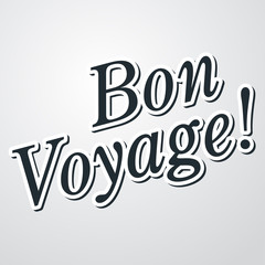 Icono plano Bon Voyage sobre fondo degradado