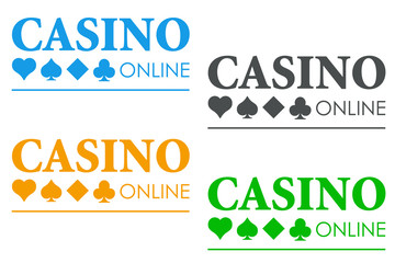 Icono plano CASINO ONLINE en varios colores #2