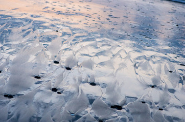 morning glow sand beach（朝焼けの砂浜）