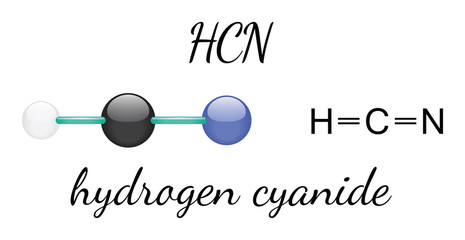 HCN hydrogen cyanide molecule