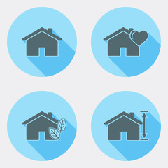 Flat design user interface icons with long shadow 1