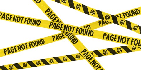 404 and PAGE NOT FOUND Barrier Tape Background