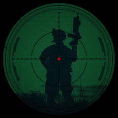 Sniper scope. Night vision.illustration