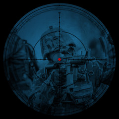Sniper scope. Night vision.illustration