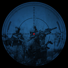 Sniper scope. Night vision.illustration - obrazy, fototapety, plakaty
