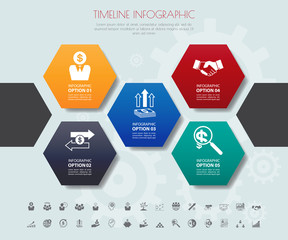 timeline infographics with icons set. vector. illustration.