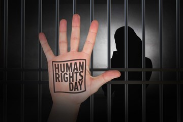 Composite image of hand with fingers spread out