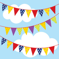 Obraz premium Triangle bunting decoration vector illustration. EPS 10 & HI-RES JPG Included