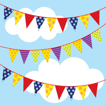 Triangle bunting decoration vector illustration. EPS 10 & HI-RES JPG Included