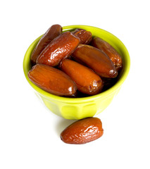 dried dates isolated on white